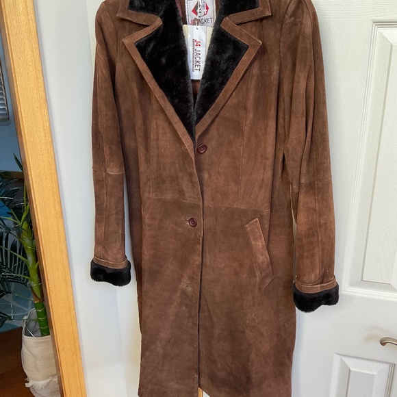 Womens Suede Coat - Picture 1 of 3